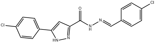 (E)-N-(4-chlorobenzylidene)-3-(4-chlorophenyl)-1H-pyrazole-5-carbohydrazide Structure