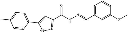 (E)-N-(3-methoxybenzylidene)-3-(p-tolyl)-1H-pyrazole-5-carbohydrazide Struktur