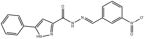 (E)-N-(3-nitrobenzylidene)-3-phenyl-1H-pyrazole-5-carbohydrazide Struktur