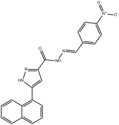 (E)-3-(naphthalen-1-yl)-N-(4-nitrobenzylidene)-1H-pyrazole-5-carbohydrazide Struktur