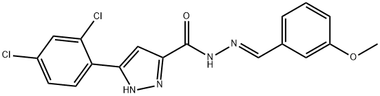 (E)-3-(2,4-dichlorophenyl)-N-(3-methoxybenzylidene)-1H-pyrazole-5-carbohydrazide Struktur