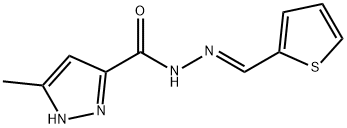 (E)-3-methyl-N-(thiophen-2-ylmethylene)-1H-pyrazole-5-carbohydrazide Struktur