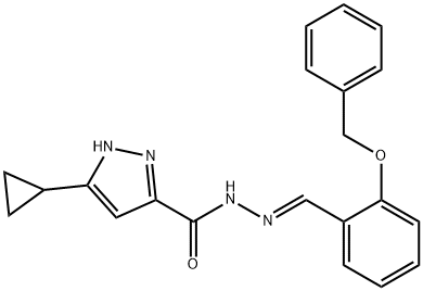 (E)-N-(2-(benzyloxy)benzylidene)-3-cyclopropyl-1H-pyrazole-5-carbohydrazide Struktur