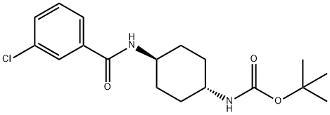 tert-Butyl (1R*,4R*)-4-(3-chlorobenzamido)cyclohexylcarbamate Struktur