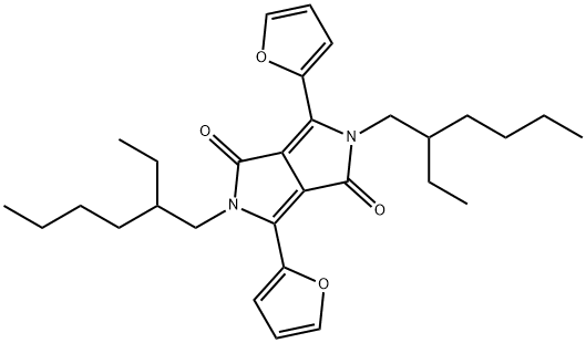 2,5-bis(2-ethylhexyl)-3,6-di(furan-2-yl)pyrrolo[3,4-c]pyrrole-1,4(2H,5H)-dione Struktur