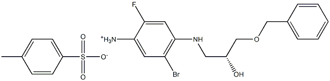 (R)-4-((3-(benzyloxy)-2-hydroxypropyl)amino)-5-bromo-2-fluorobenzenaminium4-methylbenzenesulfonate Struktur