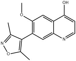 7-(3,5-dimethylisoxazol-4-yl)-6-methoxyquinolin-4-ol,1300031-67-7,结构式