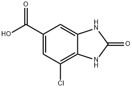 7-Chloro-2-oxo-2,3-dihydro-1H-benzoimidazole-5-carboxylic acid 结构式