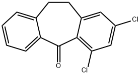 5H-Dibenzo[a,d]cyclohepten-5-one, 2,4-dichloro-10,11-dihydro- Struktur