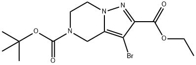5-TERT-BUTYL 2-ETHYL 3-BROMO-6,7-DIHYDROPYRAZOLO[1,5-A]PYRAZINE-2,5(4H)-DICARBOXYLATE, 1301713-97-2, 结构式