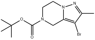 TERT-BUTYL 3-BROMO-6,7-DIHYDRO-2-METHYLPYRAZOLO[1,5-A]PYRAZINE-5(4H)-CARBOXYLATE, 1301714-08-8, 结构式