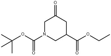 1-叔丁基-3-乙基5-氧代哌啶-1,3-二羧酸酯 结构式