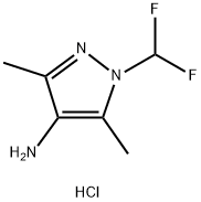 1-(difluoromethyl)-3,5-dimethylpyrazol-4-amine:hydrochloride,1305711-79-8,结构式