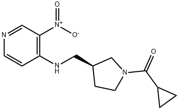 (S)-cyclopropyl(3-(((3-nitropyridin-4-yl)amino)methyl)pyrrolidin-1-yl)methanone,1309806-16-3,结构式