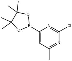 2-Chloro-4-methyl-6-(4,4,5,5-tetramethyl-1,3,2-dioxaborolan-2-yl)-pyrimidine, 1310405-15-2, 结构式