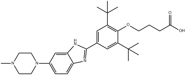4-(2,6-di-tert-butyl-4-(6-(4-methylpiperazin-1-yl)-1H-benzo[d]imidazoL-2-yl)phenoxy)butanoic acid,1311982-93-0,结构式