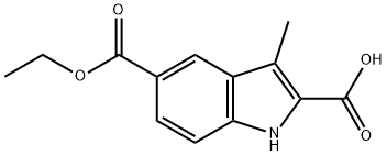 5-(ETHOXYCARBONYL)-3-METHYL-1H-INDOLE-2-CARBOXYLIC ACID 化学構造式