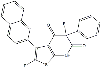 2,5-difluoro-3-(naphthalen-2-yl)-5-phenyl-4H,5H,6H,7H-thieno[2,3-b]pyridine-4,6-dione,1313504-21-0,结构式