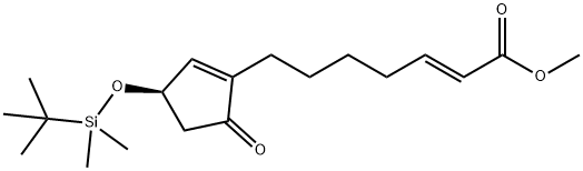 (R,E)-methyl 7-(3-((tert-butyldimethylsilyl)oxy)-5-oxocyclopent-1-en-1-yl)hept-2-enoate,131392-90-0,结构式