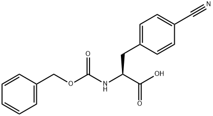 (S)-2-(((Benzyloxy)carbonyl)amino)-3-(4-cyanophenyl)propanoic acid, 131669-07-3, 结构式