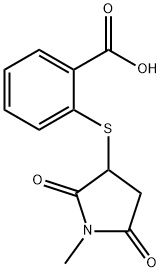 2-((1-methyl-2,5-dioxopyrrolidin-3-yl)thio)benzoic acid Structure