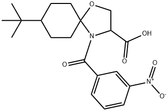 8-tert-butyl-4-(3-nitrobenzoyl)-1-oxa-4-azaspiro[4.5]decane-3-carboxylic acid Struktur