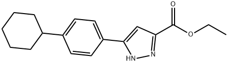 ethyl 5-(4-cyclohexylphenyl)-1H-pyrazole-3-carboxylate Struktur