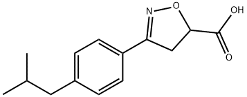 3-[4-(2-methylpropyl)phenyl]-4,5-dihydro-1,2-oxazole-5-carboxylic acid Struktur