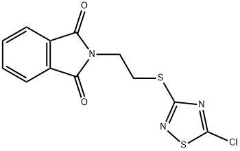 2-{2-[(5-クロロ-1,2,4-チアジアゾール-3-イル)スルファニル]エチル}-2,3-ジヒドロ-1H-イソインドール-1,3-ジオン 化学構造式