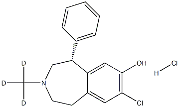 (5R)-8-chloro-5-phenyl-3-(trideuteriomethyl)-1,2,4,5-tetrahydro-3-benzazepin-7-ol:hydrochloride Structure