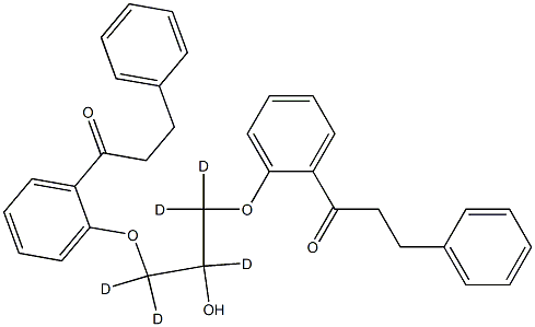 1-[2-[1,1,2,3,3-pentadeuterio-2-hydroxy-3-[2-(3-phenylpropanoyl)phenoxy]propoxy]phenyl]-3-phenylpropan-1-one Struktur