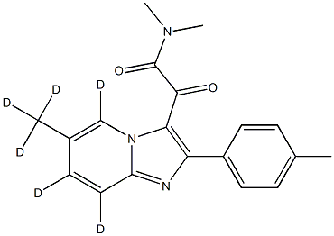 N,N-dimethyl-2-oxo-2-[5,7,8-trideuterio-2-(4-methylphenyl)-6-(trideuteriomethyl)imidazo[1,2-a]pyridin-3-yl]acetamide,1330165-18-8,结构式