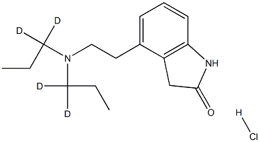 4-[2-[bis(1,1-dideuteriopropyl)amino]ethyl]-1,3-dihydroindol-2-one:hydrochloride, 1330261-37-4, 结构式