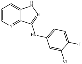 N-(3-氯-4-氟苯基)-1H-吡唑并[4,3-B]吡啶-3-胺,1330624-42-4,结构式