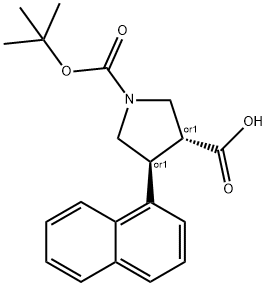 BOC-(+/-)-TRANS-4-(1-NAPHTHYL)-PYRROLIDINE-3-CARBOXYLIC ACID 结构式