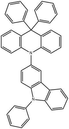 9,9-二苯基-10-(9-苯基-9H-咔唑-3-基)-9,10-二氢吖啶, 1333316-01-0, 结构式