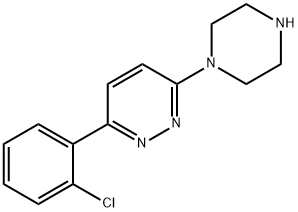 3-(2-クロロフェニル)-6-(ピペラジン-1-イル)ピリダジン 化学構造式