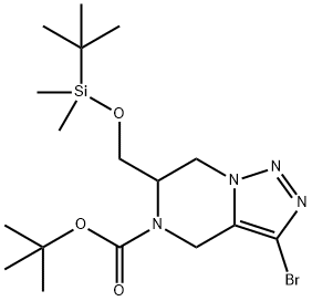 3-Bromo-6-(Tert-Butyl-Dimethyl-Silanyloxymethyl)-6,7-Dihydro-4H-[1,2,3]Triazolo[1,5-A]Pyrazine-5-Carboxylic Acid Tert-Butyl Ester Struktur