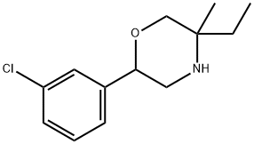 2-(3-chlorophenyl)-5-ethyl-5-methylmorpholine Struktur
