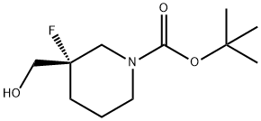 (3S)-3-フルオロ-3-(ヒドロキシメチル)ピペリジン-1-カルボン酸TERT-ブチル 化学構造式