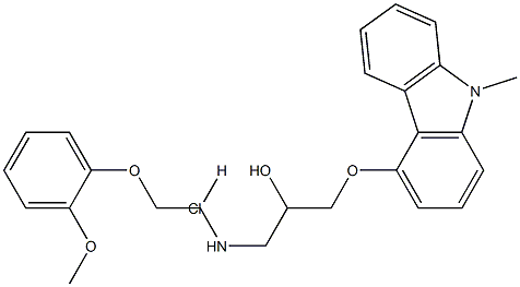 1-[2-(2-methoxyphenoxy)ethylamino]-3-(9-methylcarbazol-4-yl)oxypropan-2-ol:hydrochloride Structure