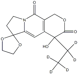 4'-hydroxy-4'-(1,1,2,2,2-pentadeuterioethyl)spiro[1,3-dioxolane-2,6'-7,8-dihydro-1H-pyrano[3,4-f]indolizine]-3',10'-dione,1346604-65-6,结构式