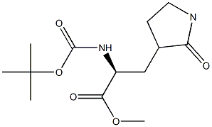(2S)-2-((叔丁氧基羰基)氨基)-3-(2-氧代吡咯烷-3-基)丙酸甲酯,1350624-45-1,结构式