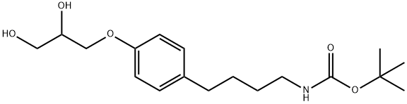 tert-butyl (4-(4-(2,3-dihydroxypropoxy)phenyl)butyl)carbamate Struktur