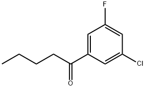 1-(3-クロロ-5-フルオロフェニル)ペンタン-1-オン 化学構造式
