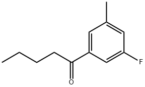 1-(3-フルオロ-5-メチルフェニル)ペンタン-1-オン 化学構造式
