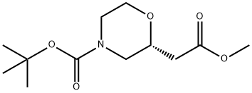 (R)-tert-butyl 2-((methoxycarbonyl)methyl)morpholine-4-carboxylate Structure