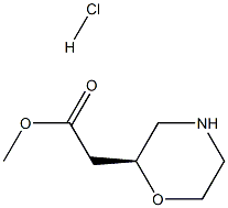 2-((S)-吗啉-2-基)乙酸甲酯盐酸盐,1352709-58-0,结构式