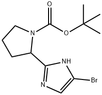 2-(5-溴-1H-咪唑-2-基)吡咯烷-1-羧酸叔丁酯,1352718-88-7,结构式