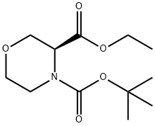 (S)-叔丁基乙基吗啉-3,4-二羧酸盐 结构式